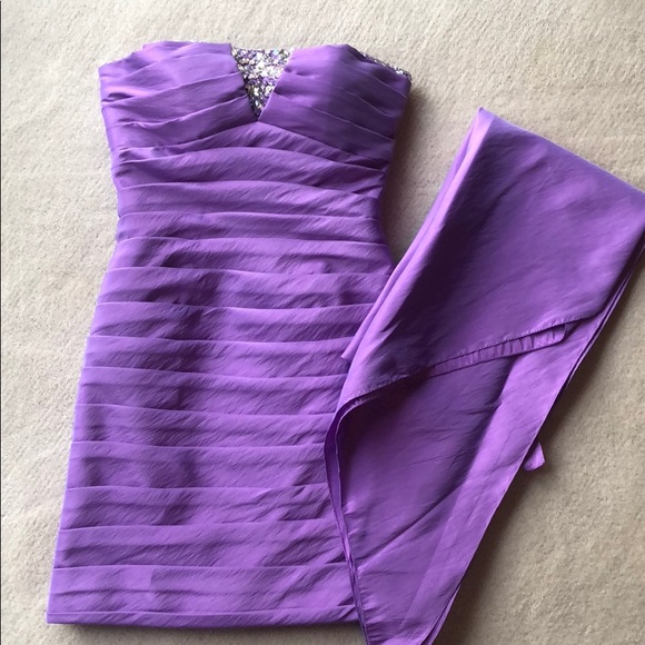 Tony Bowls Dresses & Skirts - ONLY WORN ONCE! Tony Bowls Purple Strapless Dress